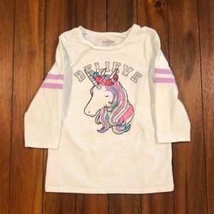 NWOT OshKosh Girls 3/4 sleeve T-Shirt Size 10